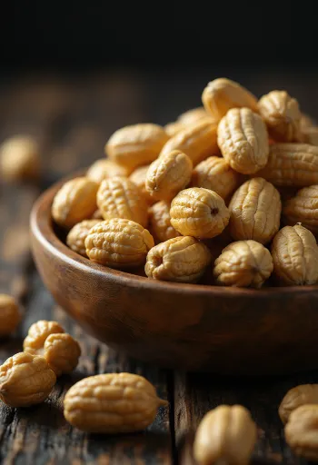 Kacang tanah Amerika ukuran jumbo yang sudah dikupas bersih