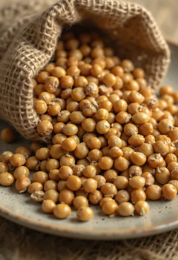Kacang gude kering dengan tekstur alami