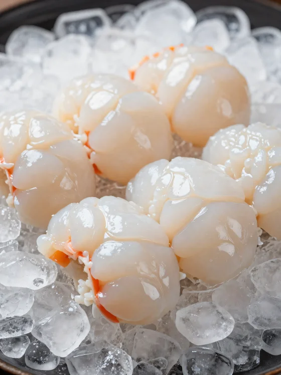 Lobster segar di atas talenan kayu rustik dengan lemon dan bumbu