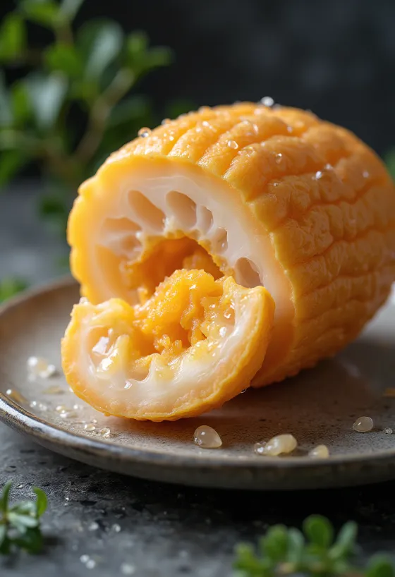 Ubi mashua dengan warna oranye cerah dan tekstur kulit yang unik