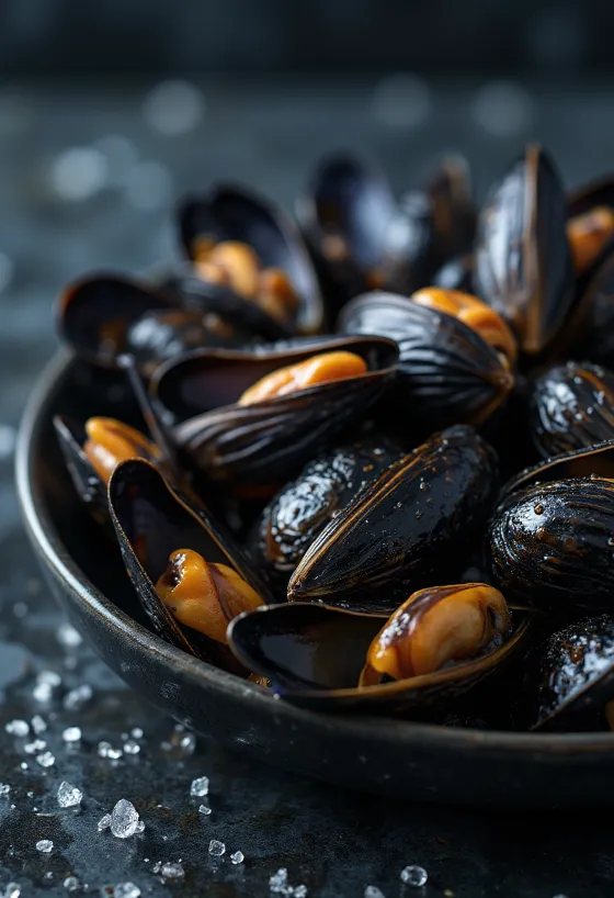 Sajian kerang biru (mussel) segar yang telah dimasak