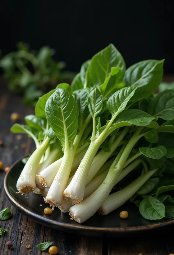 Kecambah bunga matahari segar di atas piring bersih