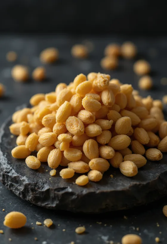 Biji tomat kering di atas meja kayu dapur