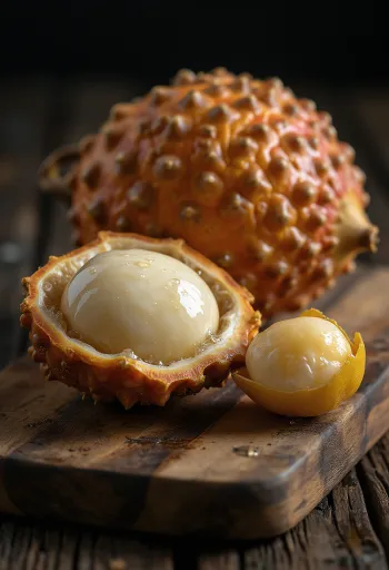 Daging buah salak kupas yang putih dan renyah