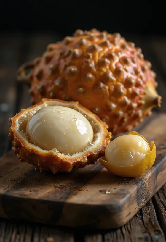 Daging buah salak kupas yang putih dan renyah