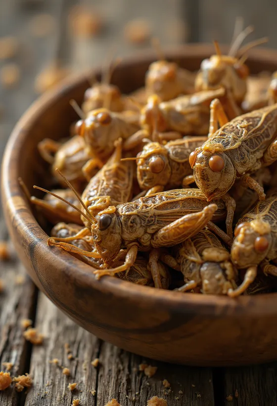 Sajian belalang goreng yang renyah di atas piring