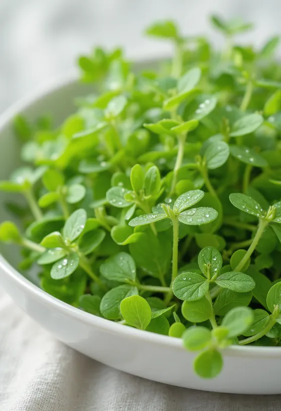 Tanaman chickweed segar dengan bunga putih kecil