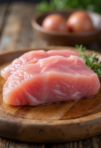 Steak tuna albacore segar di atas talenan