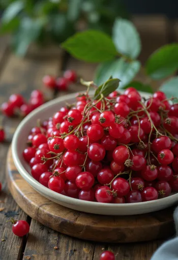 Buah Elderberry Merah, warna merah cerah dengan permukaan agak mengkilap