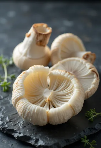 Jamur king oyster (eringi) iris di talenan siap masak