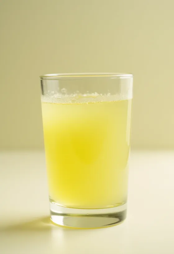 Cairan whey segar dalam botol kaca dan mangkuk di atas meja kayu dengan pencahayaan alami