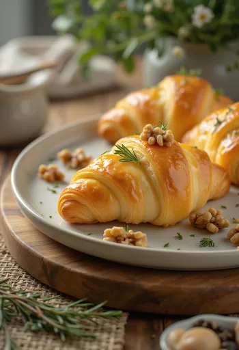 Croissant keju Camembert disajikan