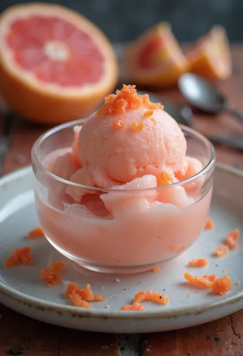 Sorbet grapefruit pencuci mulut segar buatan sendiri