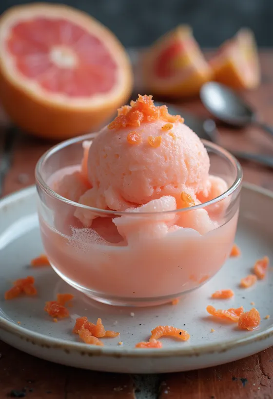 Sorbet grapefruit pencuci mulut segar buatan sendiri