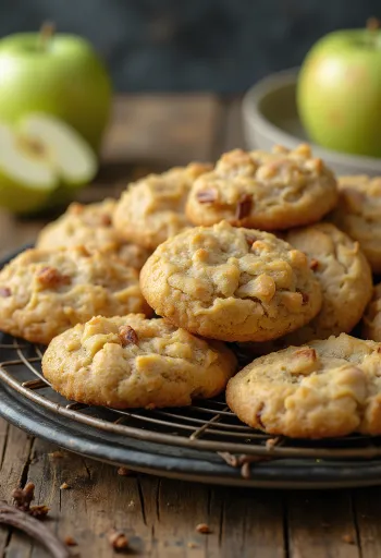 Kue kering apel hijau vanila disajikan