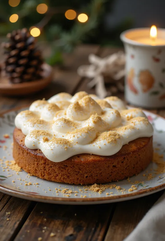 Kue rempah Natal dihiasi dengan kayu manis dan bubuk emas