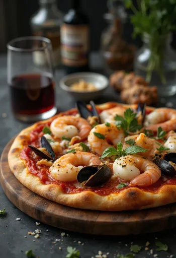 Pizza Frutti di Mare klasik disajikan