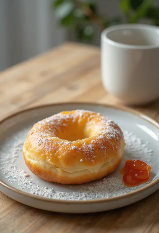 Donat isi selai di atas piring