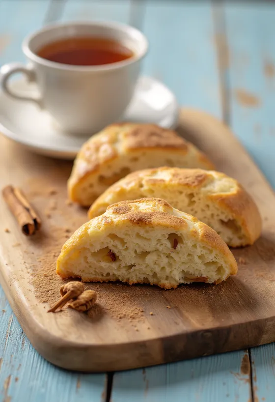 Scone apel kayu manis disajikan