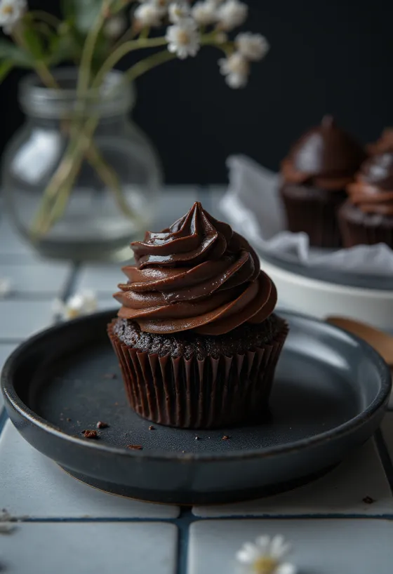 Cupcake truffle yang baru dipanggang