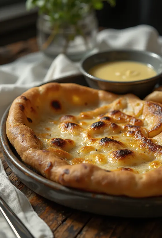 Roti naan bourbon disajikan