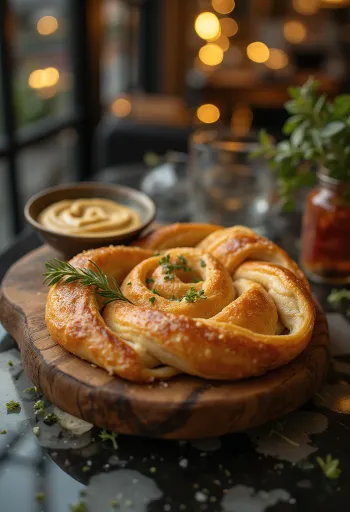 Burek Hummus disajikan