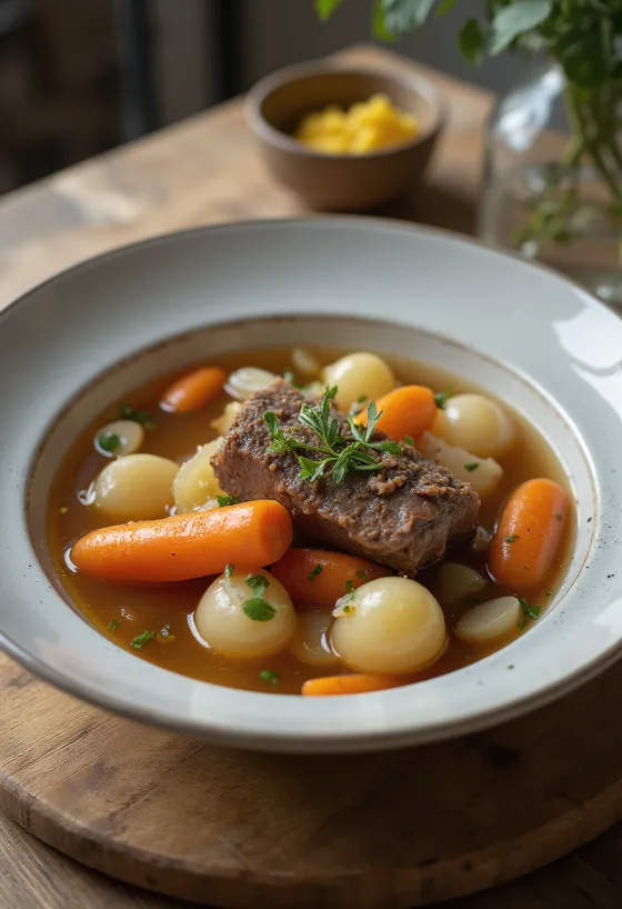 Pot-au-feu, sup daging tradisional Prancis dengan sayuran
