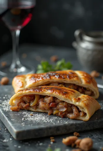 Calzone bebek panggang baru matang