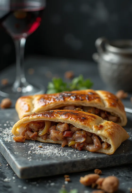 Calzone bebek panggang baru matang