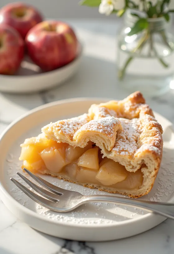 Pai apel tradisional dengan isian apel