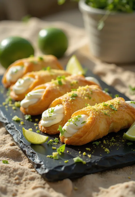 Cannoli mint-jeruk nipis disajikan
