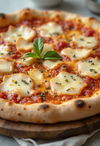Pizza al Grana Padano dengan serutan keju berlimpah