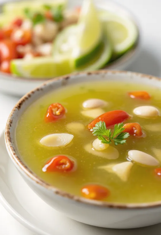 Saus cabai jeruk nipis asam manis disajikan