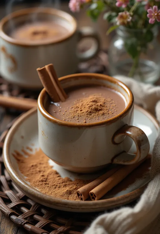 Cokelat kayu manis dalam cangkir