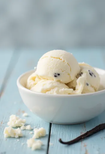 Es krim susu kambing lembut disajikan