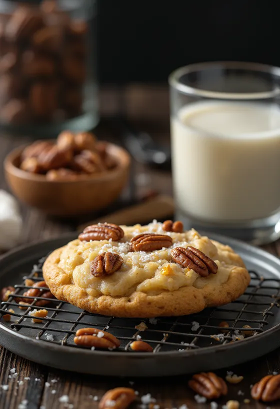 Kue kering pecan baru dipanggang