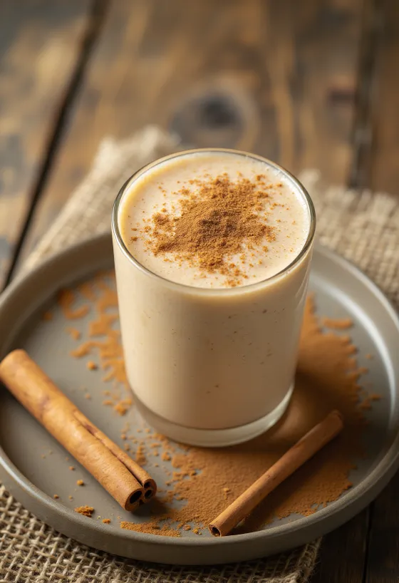 Smoothie jahe kayu manis dalam gelas