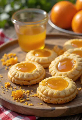Linzer madu jeruk disajikan
