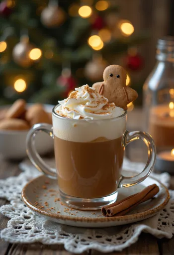 Cider rasa gingerbread hangat disajikan dalam gelas