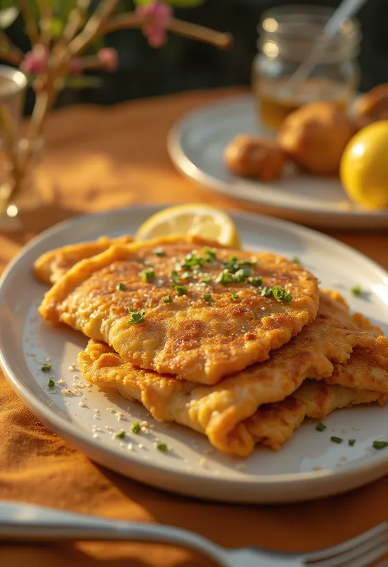 Pancake Schnitzel disajikan