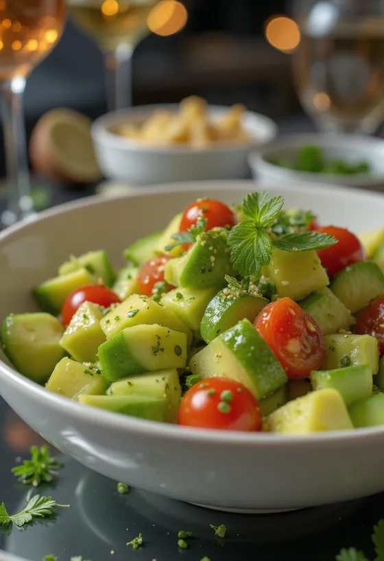 Salad alpukat jeruk nipis dengan sayuran segar