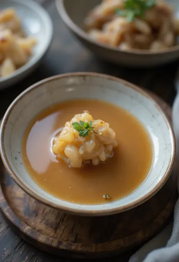 Saus miso cokelat keemasan di dalam mangkuk