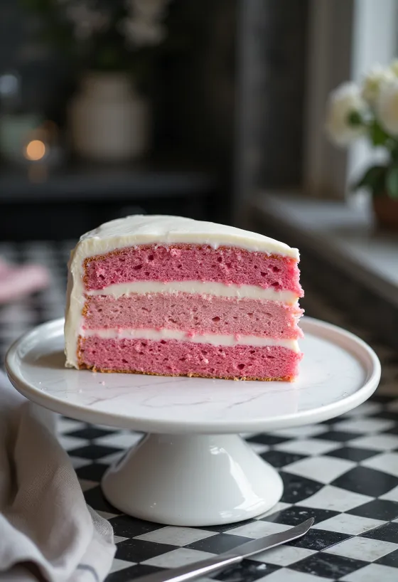 Kue Ombre dengan lapisan gradasi warna
