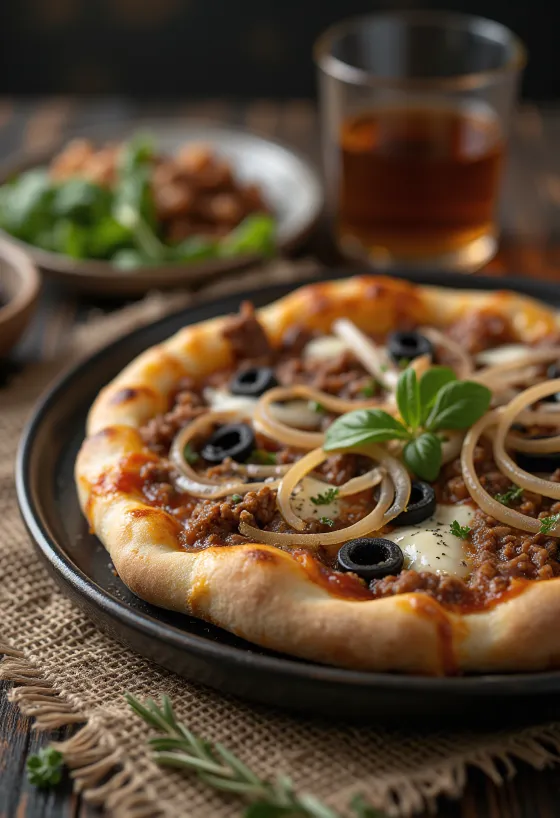 Pizza Libyenne disajikan