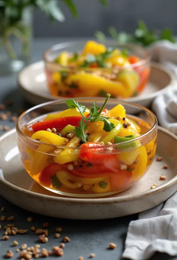 Paprika acar pedas dalam toples