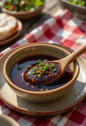 Saus teriyaki disajikan