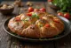 Focaccia gandum hitam utuh disajikan