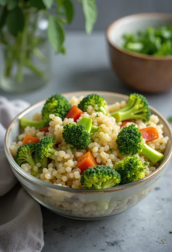 Salad quinoa brokoli disajikan