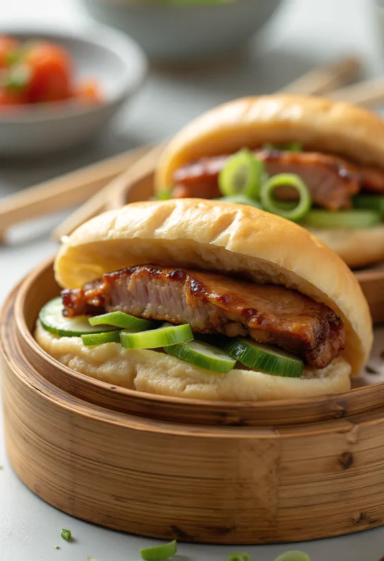 Bao bun bebek renyah disajikan
