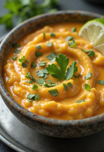 Saus kari santan Thailand disajikan